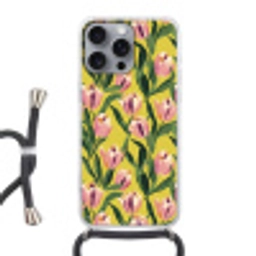 Tulpen - Botanisch - Geel Hoesje iPhone 16 Pro Max met koord klein 804 -3d