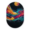 Banen - Golven - Kleurrijk - Abstract Wandcirkel Ovaal Forex klein -3d