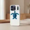 Schildpad - Blauw - Schild Telefoonhoesje iPhone 17 Pro klein -sfeer2