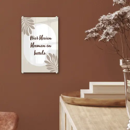 Bloemen - Quote - Zomer - Beige plexiglas 5mm klein -sfeer5