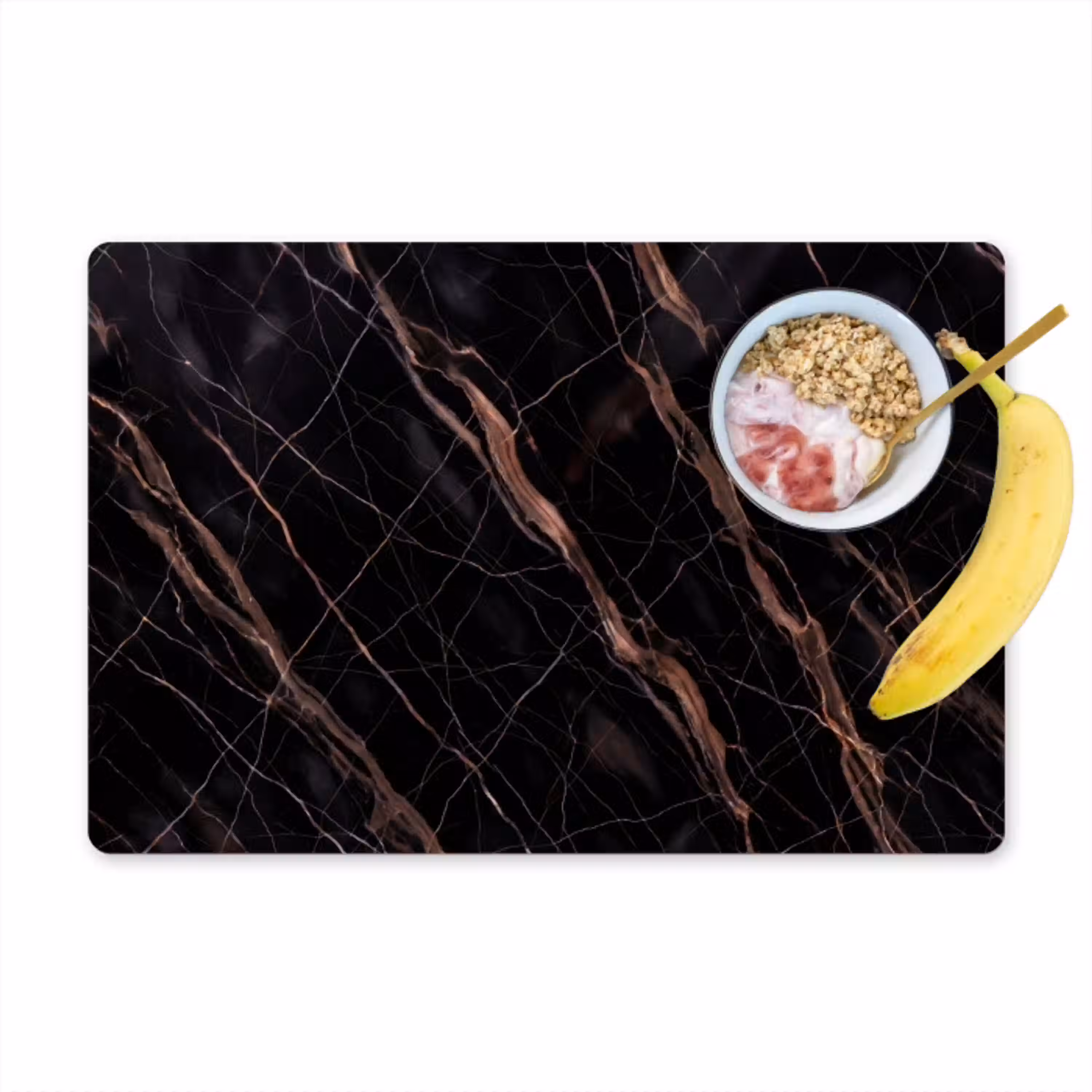 Marmer - Goud - Patroon - Luxe - Zwart Placemat vinyl groot -zzzproduct_Kitchenyeah-website