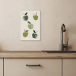 Appels - Groen - Illustratie - Bladeren KitchenYeah - Keuken - Canvas klein -sfeer2