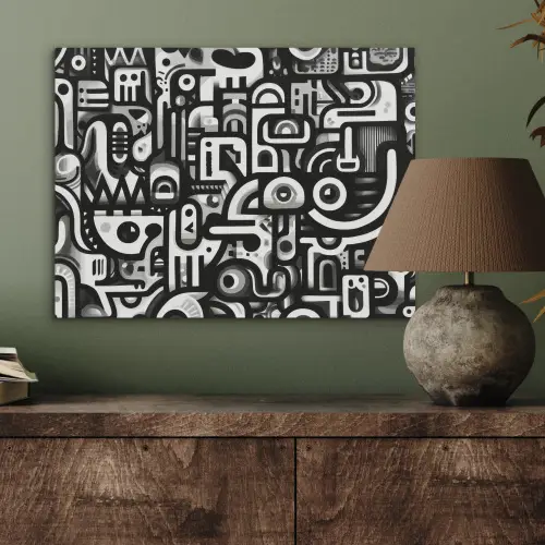 Symbolen - Abstract - Grafisch - Zwart PET vilt klein -sfeer2