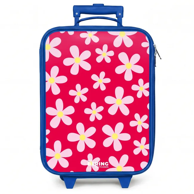 Kinderkoffer blauw - Madeliefjesmania hotpink