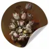 Kunst - Bloemen - Stilleven - Oude meesters - Vintage Wandcirkel behangsticker klein -3d