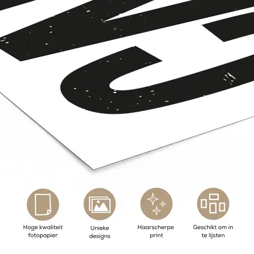 Zwart - Cake - Eten - Decoratie poster papier klein -closeup_NL