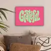 Grateful - Groen - Grafisch - Vloeiend canvas 2cm klein -sfeer1