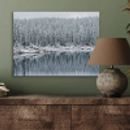 Bos - Reflectie - Meer - Winter - Serene PET vilt klein -sfeer2