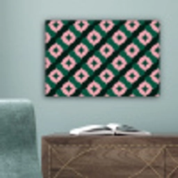 Groen - Roze - Retro - Sterren canvas 2cm klein 34 -sfeer4