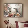 Kolibrie - Vogels - Bloemen - Natuur Textielframe - compleet frame klein -sfeer1