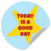 Ster - Today is a good day - Blauw Wandcirkel behangsticker klein -3d
