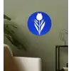 Tulp - Minimalistisch - Bladeren - Wit Wandcirkel behangsticker klein -sfeer2