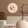 Koekje - Kruimels - beige Wandcirkel kunststof plaat 5mm dik klein -sfeer1