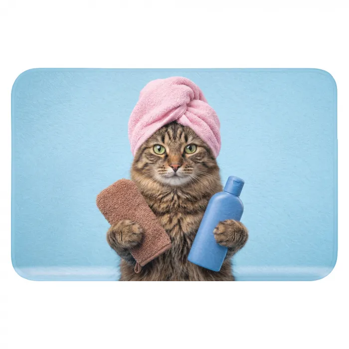 Kat - Handdoek - Washand - Zeep WCmat klein -3d