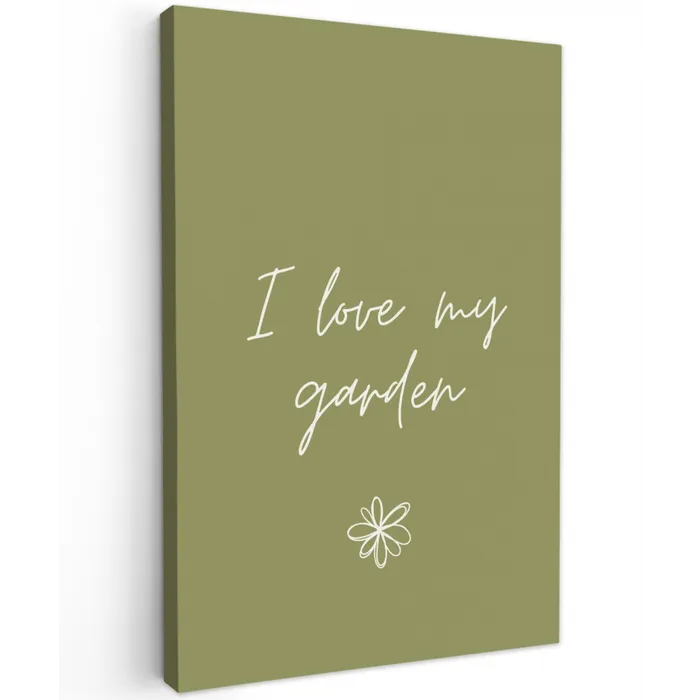 I Love My Garden Tuinposter op houten frame 2 cm dik klein -3d