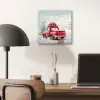 Auto - Rood - Cadeaus - Winter - Sneeuw - Kerst aluminium wit klein -sfeer5