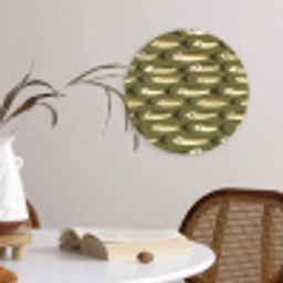 Vis - Patroon - Groen Wandcirkel kunststof plaat 5mm dik klein 188 -sfeer4