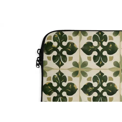 Patroon - Tegel - Groen laptophoes neopreen klein 279 -detail