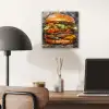 Burger - Eten - Kunst - Grijs - Graffiti aluminium wit klein -sfeer5