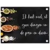 Ik gooi dingen in de pan en duim - Keuken - Quotes - Spreuken - Humor tuinposter los doek klein -3d