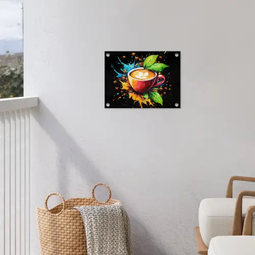 Koffie - Graffiti - Drinken - Abstract tuinposter los doek klein -sfeer8