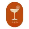 Cocktail - Oranje - Zomer - Quote Wandcirkel Ovaal Glas middel -3d