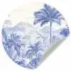 Tropisch - Jungle - Blauw Wandcirkel behangsticker klein -3d