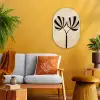Bladeren - Gestreept - Stengel - Beige Wandcirkel Ovaal Forex klein -sfeer4