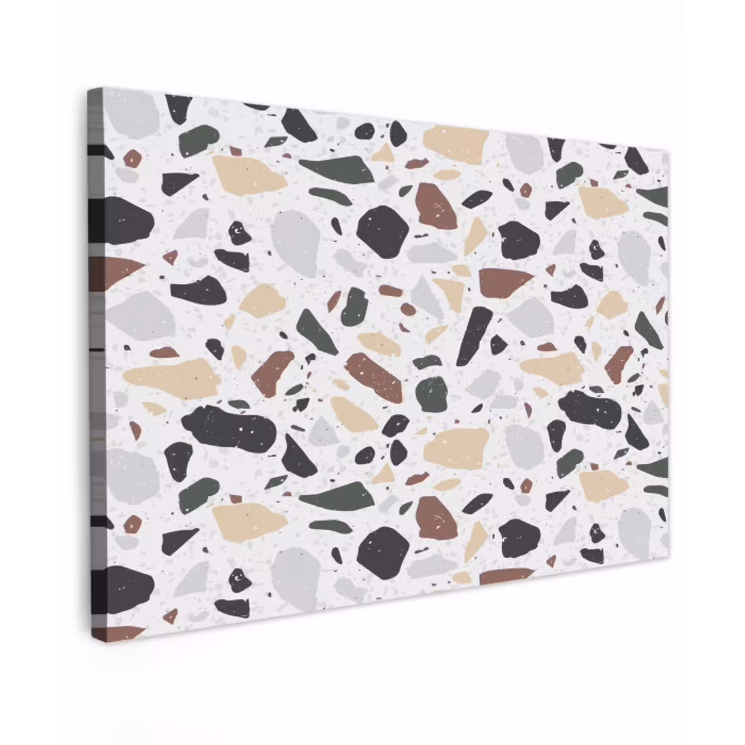 Terrazzo -  Patroon - Kleurrijk - Klei Tuinposter op houten frame 2 cm dik klein 845 -3d