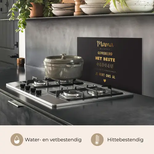 Spreuken - Quotes Mama Je Hebt Ons Al - Moeder - Moederdag cadeau voor mama - Goud keuken achterwand spatscherm klein -usp_NL