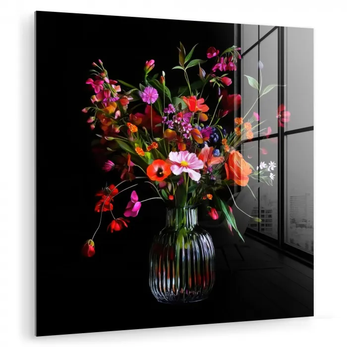 Boeket - Veldbloemen - Vaas plexiglas 5mm klein -zzzproduct_nieuw