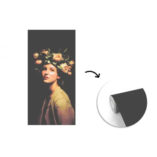 Bloemenstilte - Vrouw - Portret fotobehang vinyl groot -3d