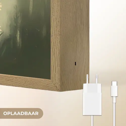 Bloemen - Bladeren - Zon - Groen Light Box met batterij (Wandlamp) middel -USP_websiteoplaadbaarNL