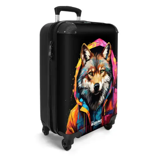 Vos met kleurrijke jas en verfspetters NBS - Handbagage koffer - Kinderen Unisex middel -productfoto_3d