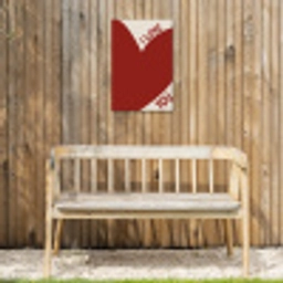 Loveyou - Rood - Hart Tuinposter op houten frame 2 cm dik klein -sfeer4
