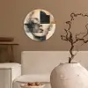 Goud - Vrouw - Rechthoeken Wandcirkel plexiglas klein -sfeer1
