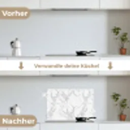Marmer - Zuiver - Grijs - Aders keuken achterwand spatscherm klein 900 -voor_na_DE