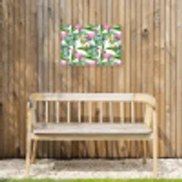 Bladeren - Flamingo - Bloemen - Jungle Tuinposter op houten frame 2 cm dik klein -sfeer4