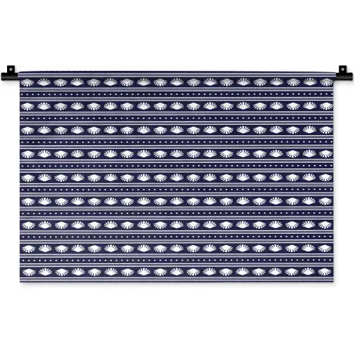 Schelp - Nautisch - Blauw - Wit Wandkleed katoen klein 269 -zz3d