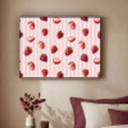 Strepen - Aardbei - Roze Textielframe zwart klein 947 -sfeer1