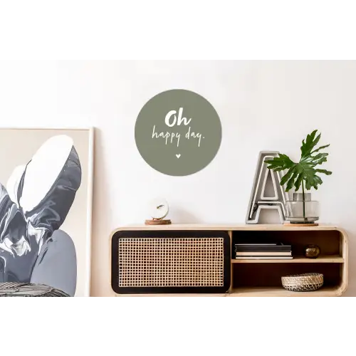 Oh happy day - Quotes - Tekst - Zomer Wandcirkel aluminium klein -kantoor