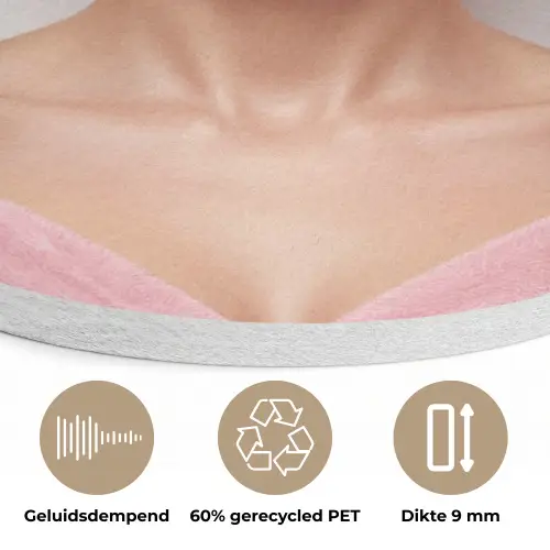 Vrouw - Roze - Wijn - Zonnebril Akoestische PET Vilt - Rond klein -closeup_NL