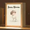 Jongen - Bruin - Voetbal - Minimalistisch Light Box met kabel (Kinderlampje) klein -zzz_3d_website
