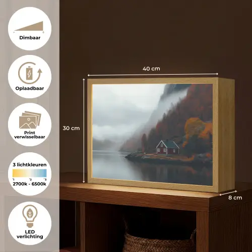 Huis - Rood - Bergen - Water Light Box met batterij (Wandlamp) middel -USP_websiteoverzichtNL