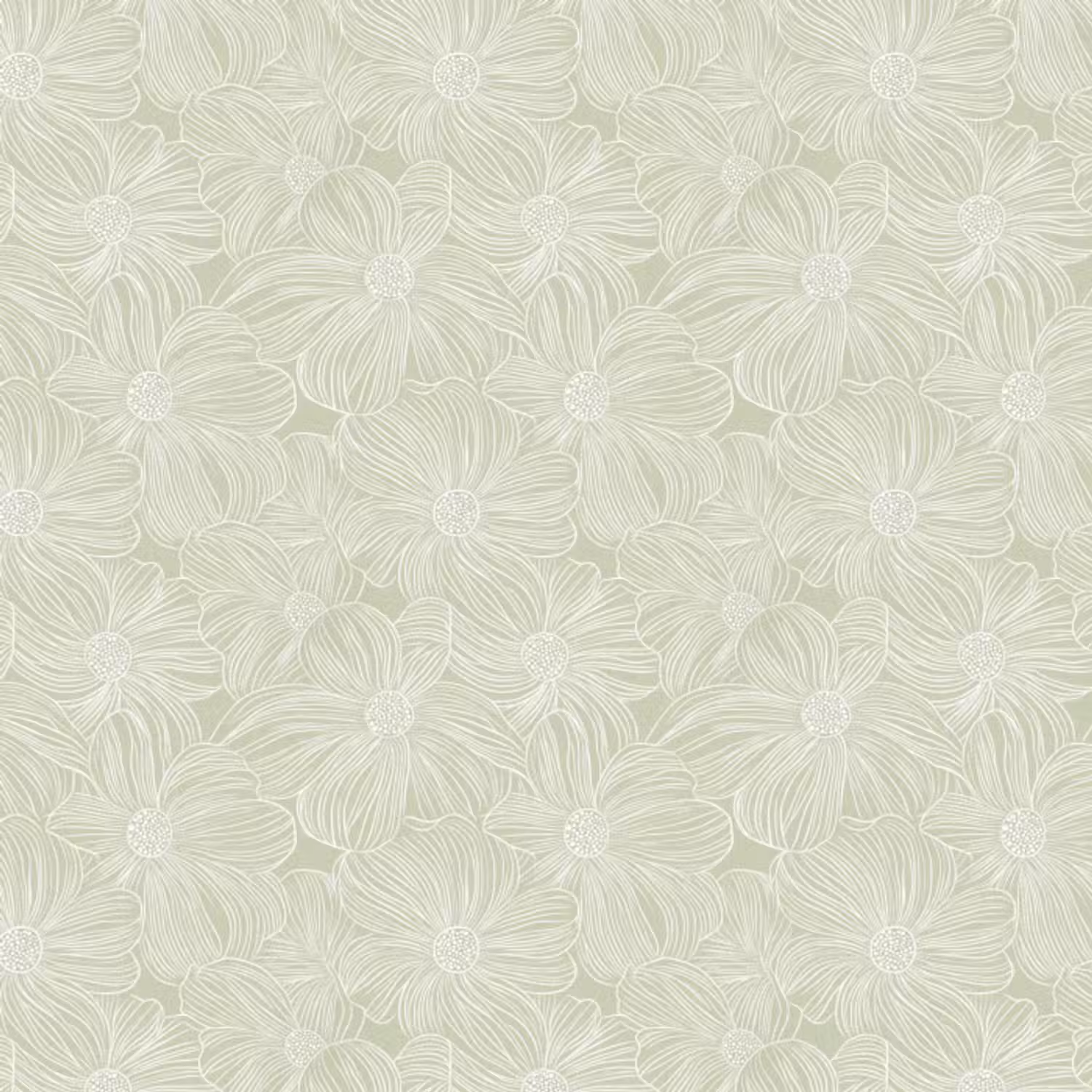 Behang - Sereen - Bloemen - Groen