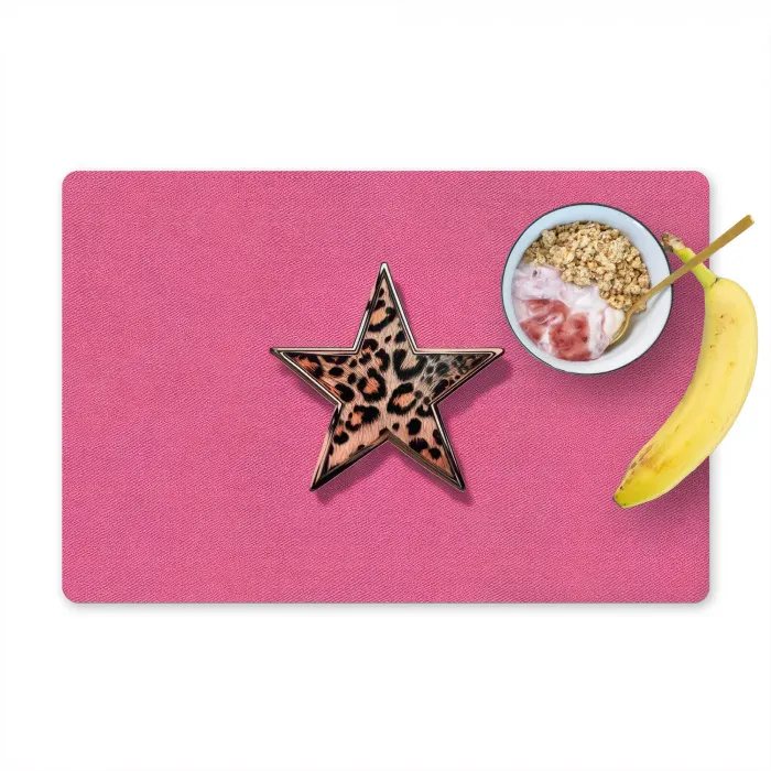 Ster - Luipaard - Print - Roze Placemat vinyl groot -zzzproduct_Kitchenyeah-website