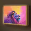 Leeuw - Verf- Kleuren - Dier Light Box met batterij (Wandlamp kind) middel -z3d_website