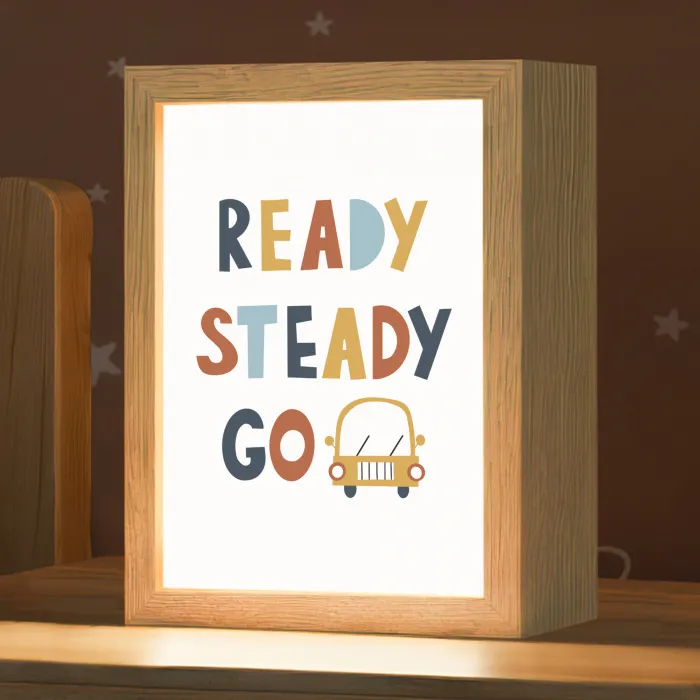 Kinderen - Auto - Wit - Quote - Ready Steady GO Light Box met kabel klein -zzz_3d_website