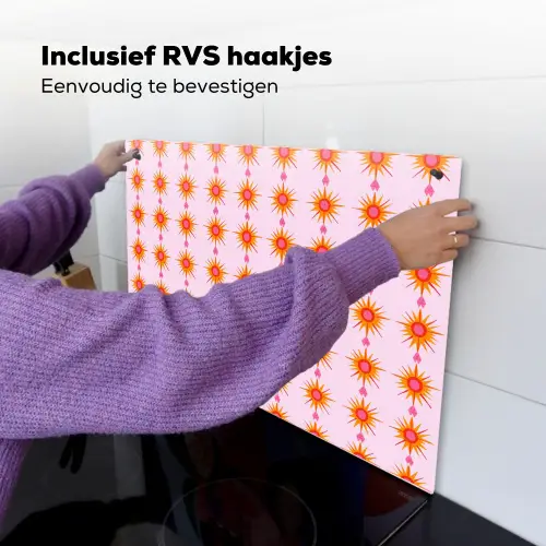 Zon - Motief - Roze Inductie beschemer met haakjes klein 777 -ky-ophangen-nl