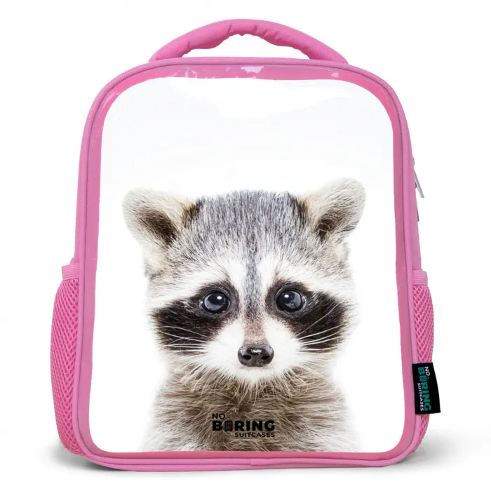 Rachid Racoon Kinderrugzak - Roze middel -3d